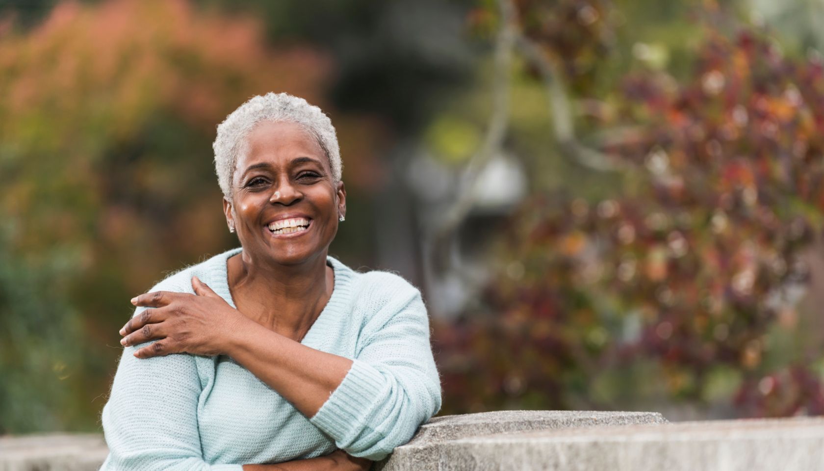 Senior African American woman at the park
