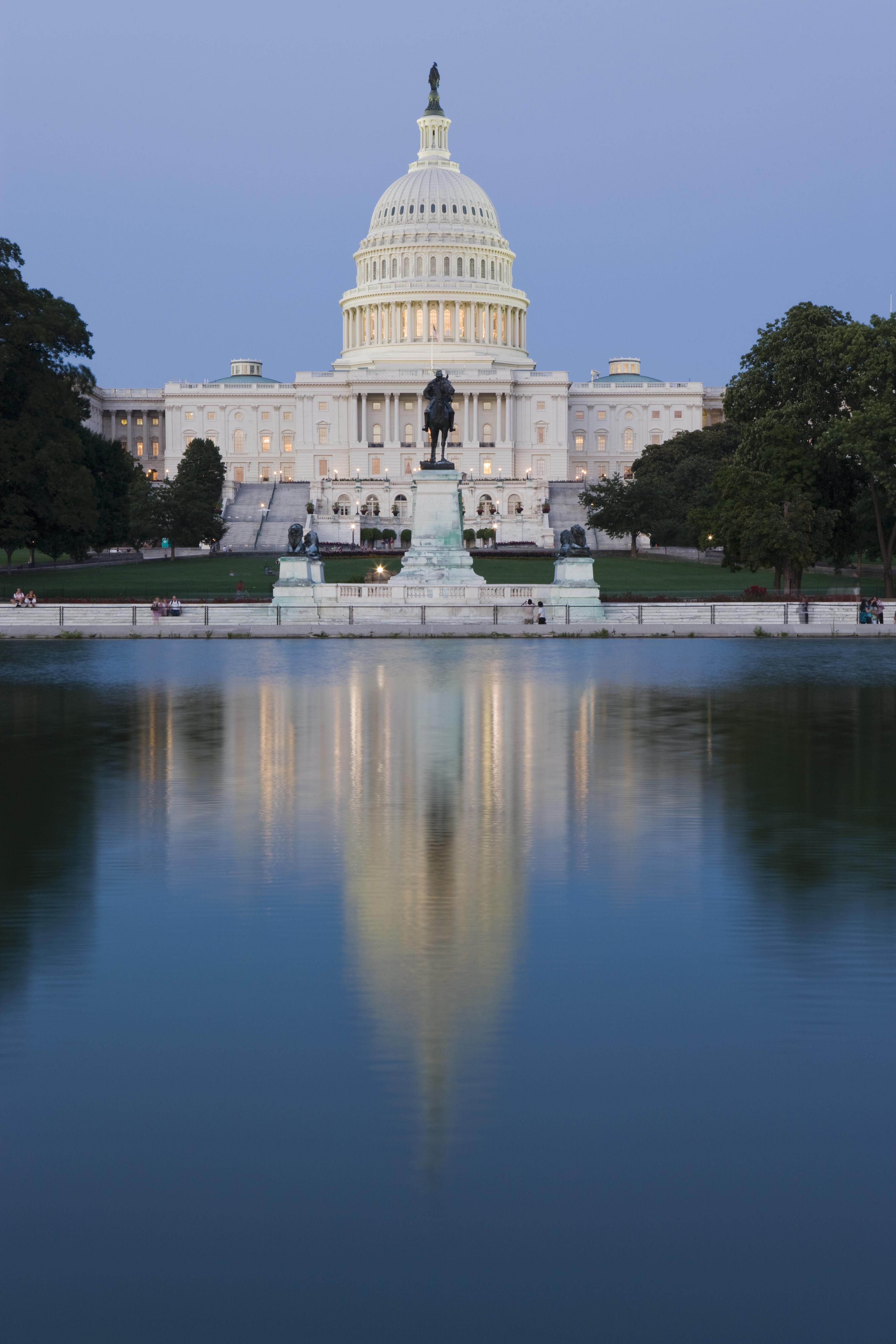 US Capitol Building with reflection