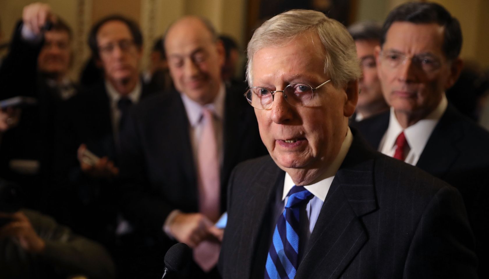 Senate Legislators Address The Media After Their Weekly Policy Luncheons