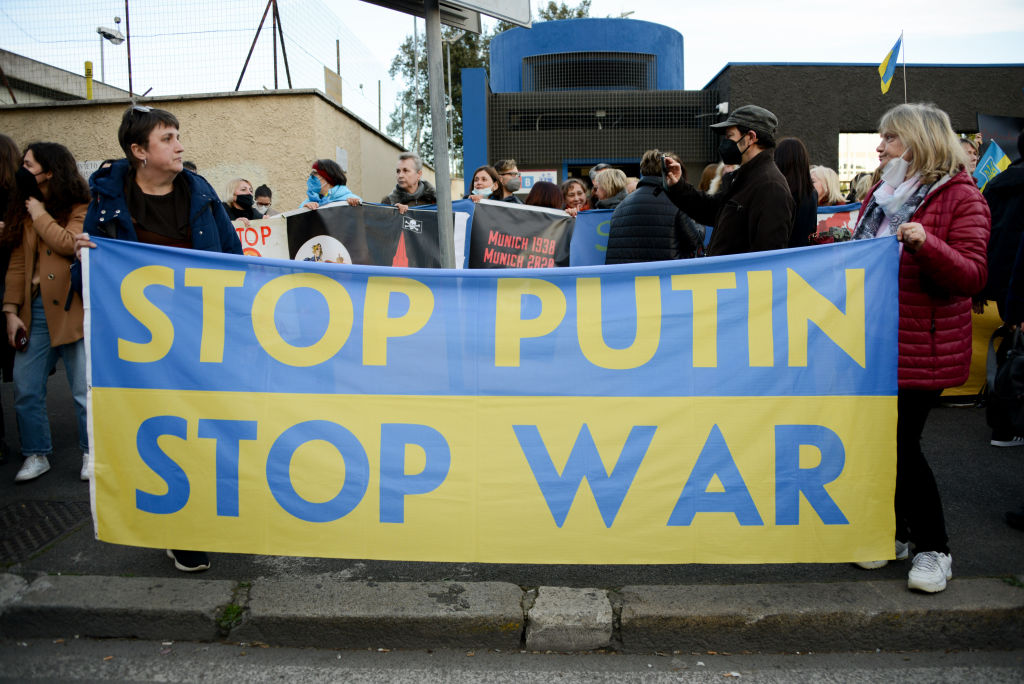Demonstration by the Ukrainian community of Rome against the war by Russia against Ukraine